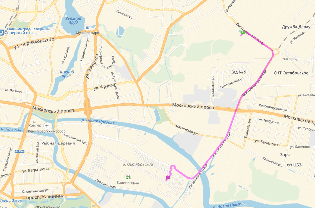 Восточная эстакада калининград подробная схема на карте калининград
