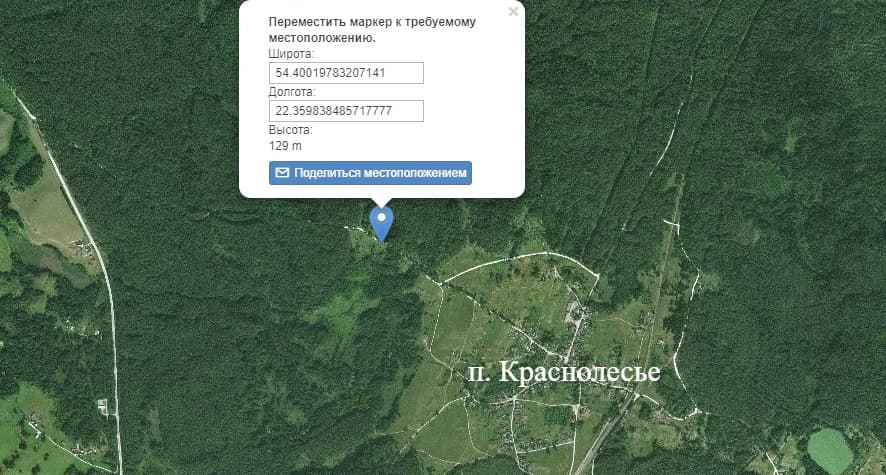 Местоположение и координаты смотровой площадки в окрестностях Краснолесья.jpg