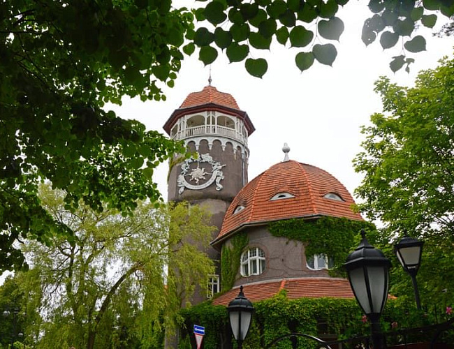 Building with water tower
