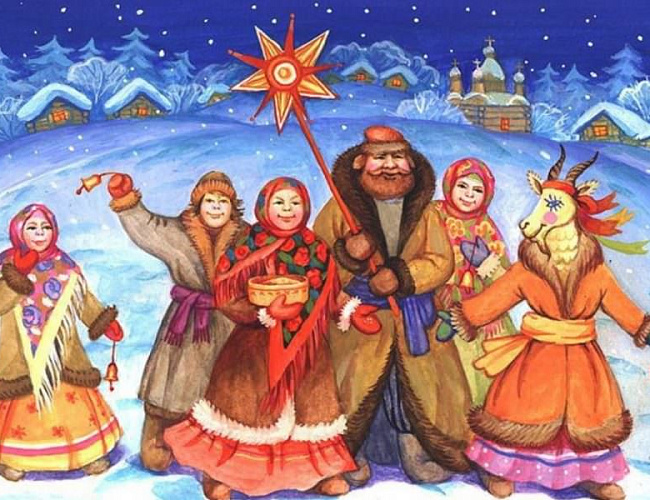 Коляда в библиотеке 
